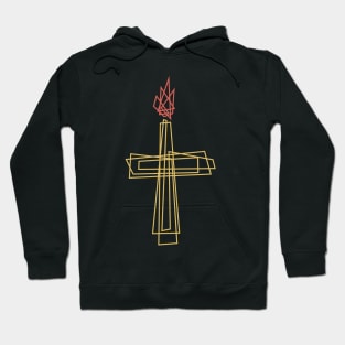 The cross of the Lord Jesus Christ and the flame of fire Hoodie